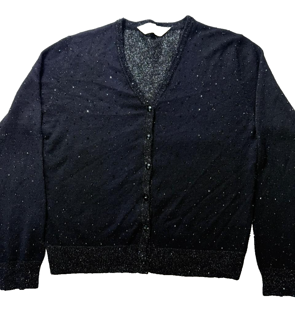 Marks & Spencer Sequin-Embellished Cardigan | Unisex | Size 8 | Black