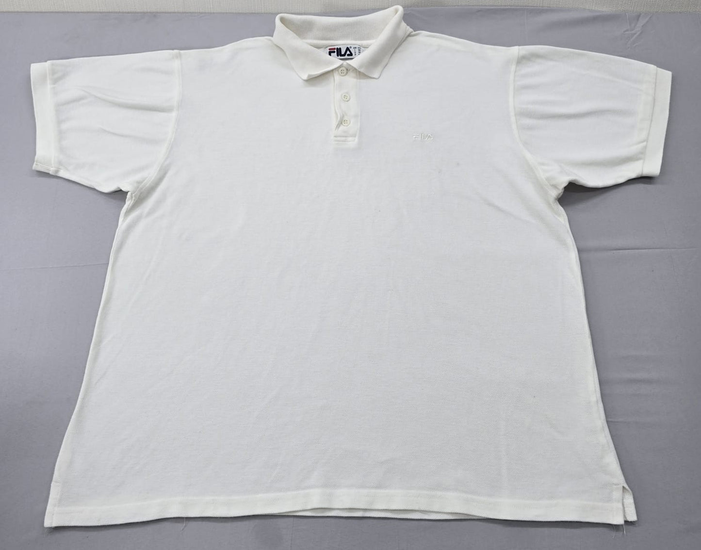 Fila Men's White Polo Shirt XL Short Sleeve Cotton Button