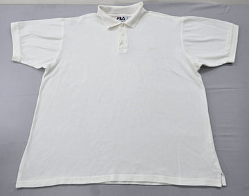 Fila Men's White Polo Shirt XL Short Sleeve Cotton Button
