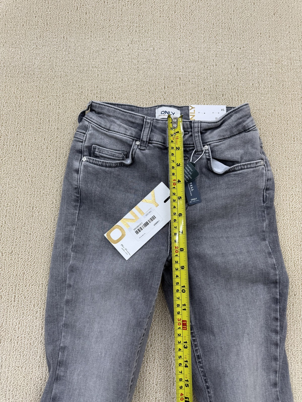 Only Women's XS Skinny High Waist Gray Denim Jeans Button Closure