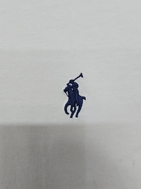 Polo Ralph Lauren Boys White Logo T-Shirt Size L/G Crew Neck Cotton