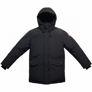 Canada Goose Black Hooded Winter Down Parka Jacket Size M