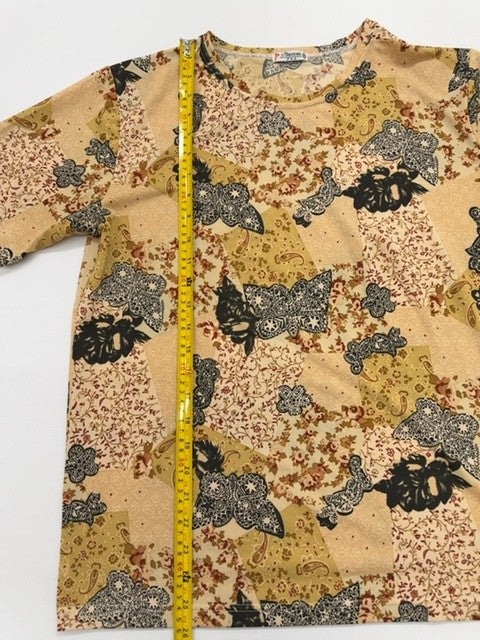 P GUCENTI Boys Beige Floral Raglan T-Shirt Size P&E Regular Cotton