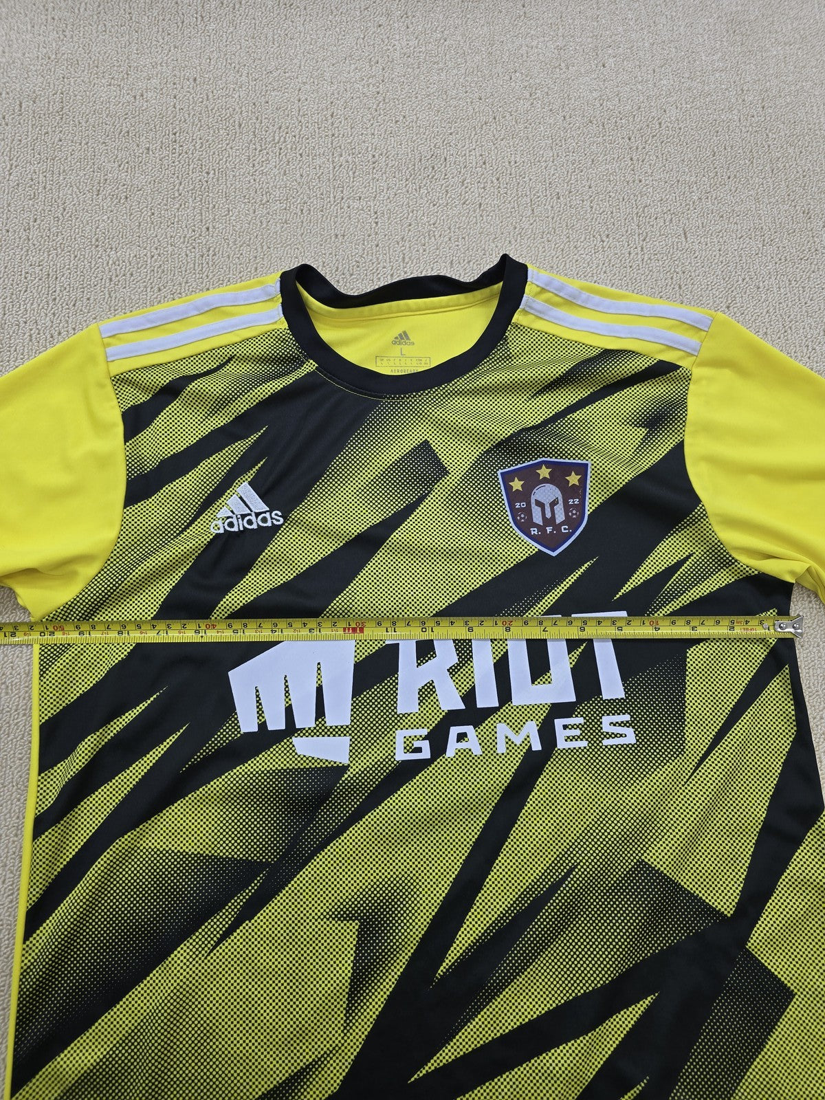 Adidas Yellow Soccer Jersey Men's L AEROREADY Moisture-Wicking Mesh
