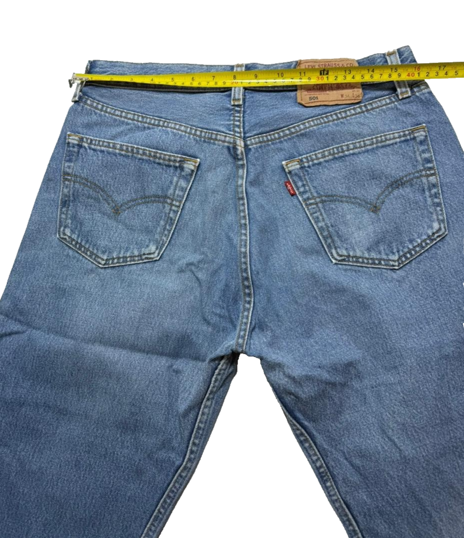 Women Levi Strauss & Co Original Rivated Distressed Denim Jeans Pants Size 42