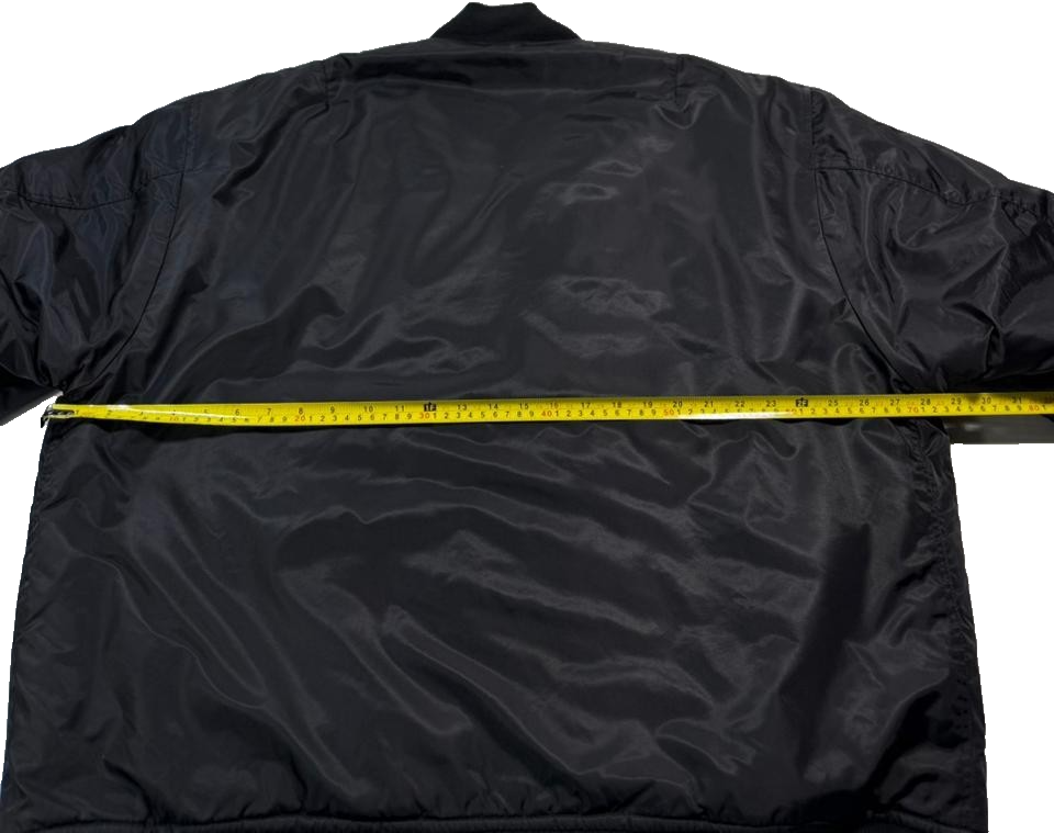 M-Tramp Men's Black Ma-1 Bomber Jacket Orange Lining Flight Pocket Full Zip S/XL