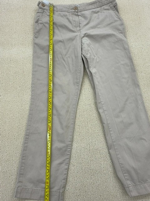 Lacoste Women's Vintage Beige Chino Pants Sz 34x32 Slim Fit France