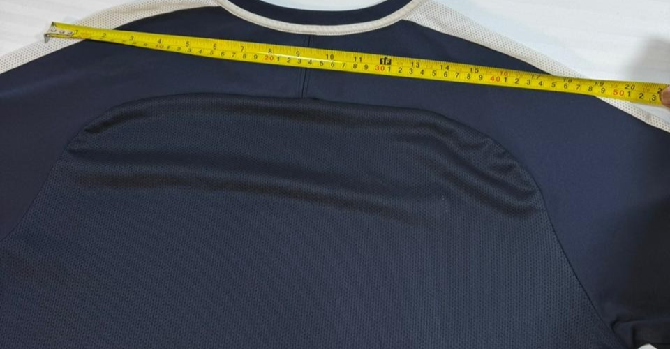 Nike Men's Navy Blue Dri-FIT Short Sleeve T-Shirt White Swoosh Logo Size L