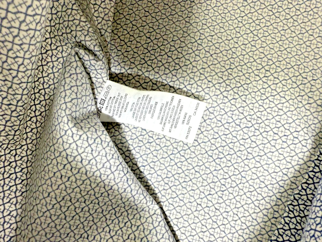French Connection Men's Shirt - Dark Navy Ditsy Slim Long Sleeve Formal - Size M