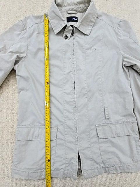 Fila Women's Vintage Windbreaker Jacket M Light Grey Cotton