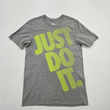 Nike Boys Gray Athletic Cut Logo T-Shirt Big Kid Size S