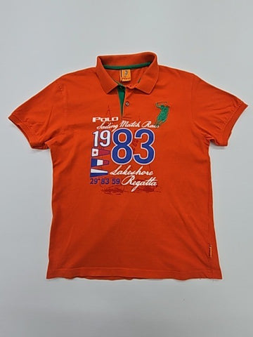 Polo Boys Orange Sailing Graphic Polo Shirt Size XL 11/12 NWT