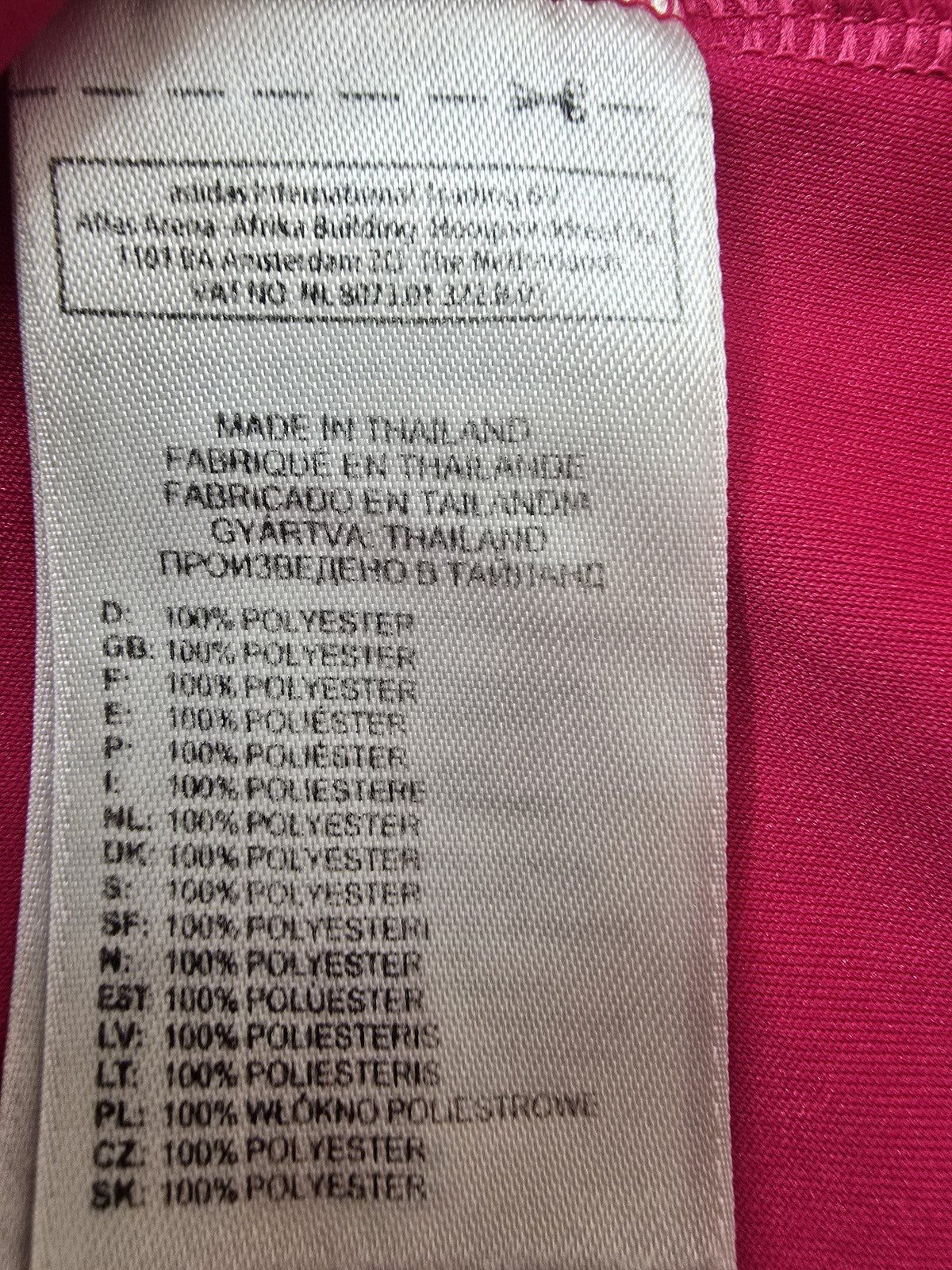 Adidas Men's Magenta Sports Jersey L Short Sleeve Stripes