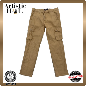 Dekeke Men's Cargo Pants Khaki 34 Straight Leg Cotton