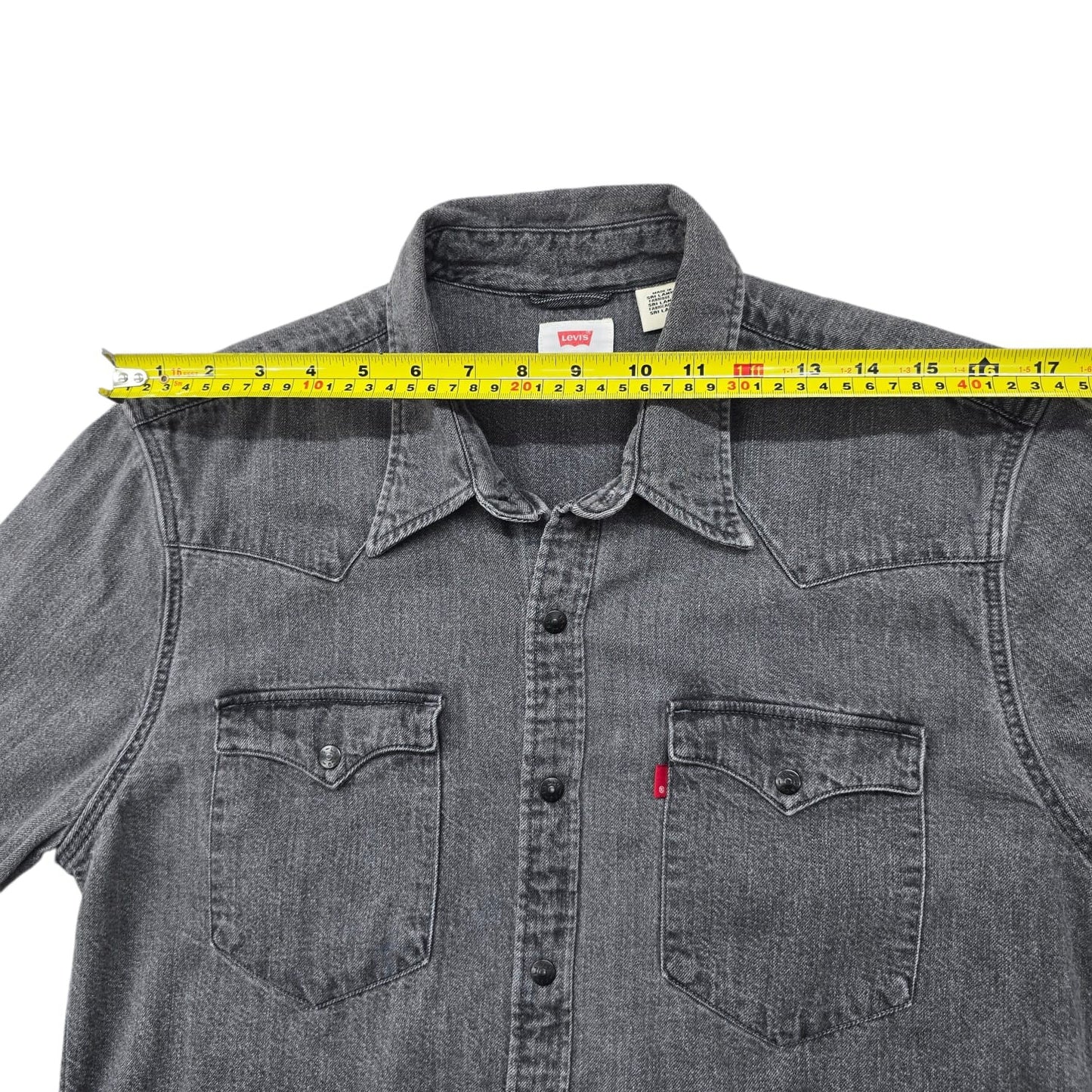 Levi's Men's Grey Denim Western Snap Shirt Size M