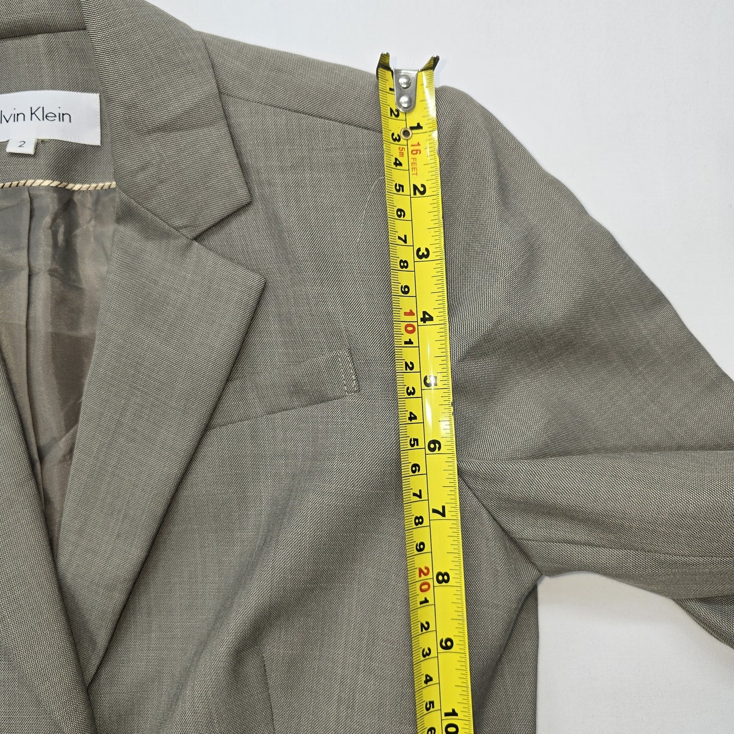 Calvin Klein Women Gray Blazer size 2 product image 6