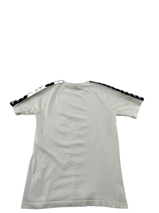 Kappa Men's White T-Shirt – Size L, Striped, Short Sleeve