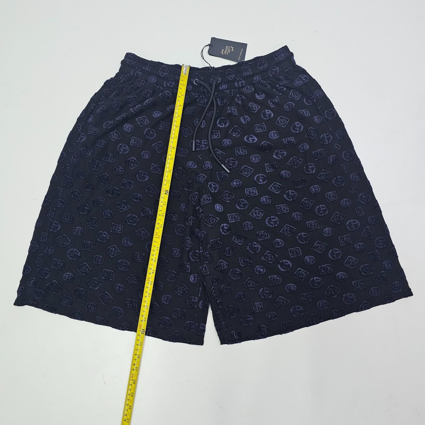 Giorgio Armani Cotton Bermuda Logo Shorts In Black 54 BNWT