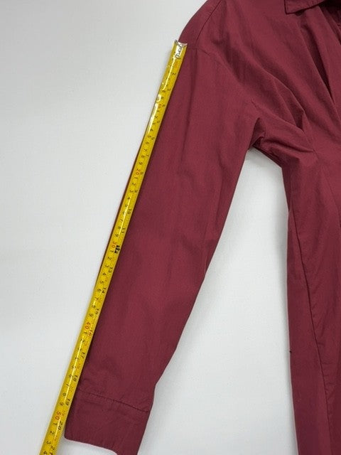 SHEIN Women's Burgundy Collared Shirt Dress Size S Cotton Knee