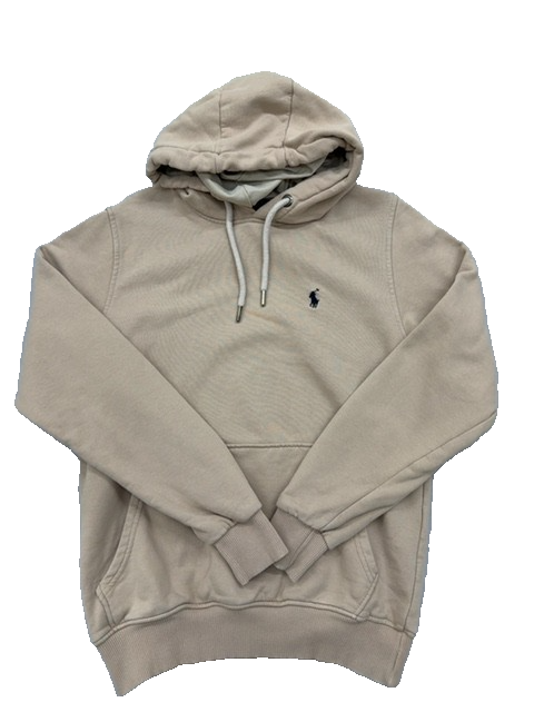 Polo Ralph Lauren Men's Beige Cotton Hoodie Pullover Size S