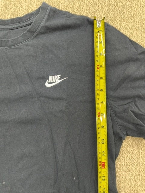 Nike Men's Black Crew Neck Short Sleeve T-Shirt XL Cotton Logo Regular
