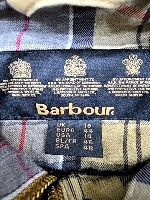 Barbour Women's Olive Waxed Cotton Tailored Jacket Size 16