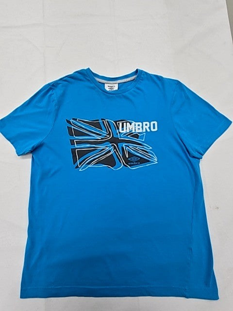 Umbro Men's M Blue Union Jack Cotton Short Sleeve T-Shirt