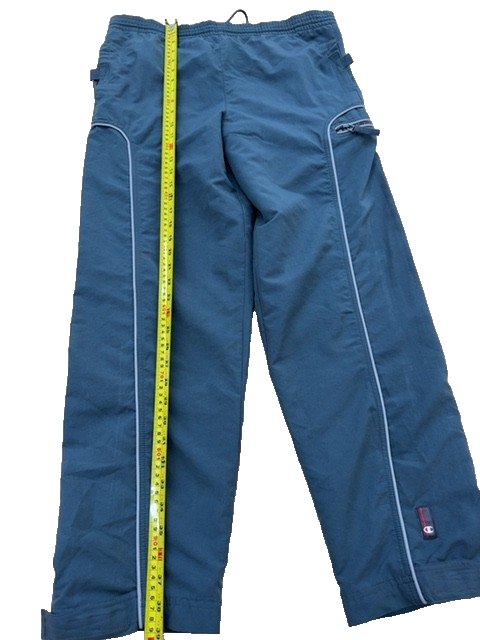 Champion Men's Navy Track Pants Size S Zipper Pockets Tapered USA