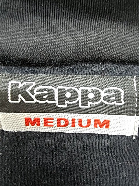 Kappa Men's Black Stripe Track Jacket M Polyester Zipper Med