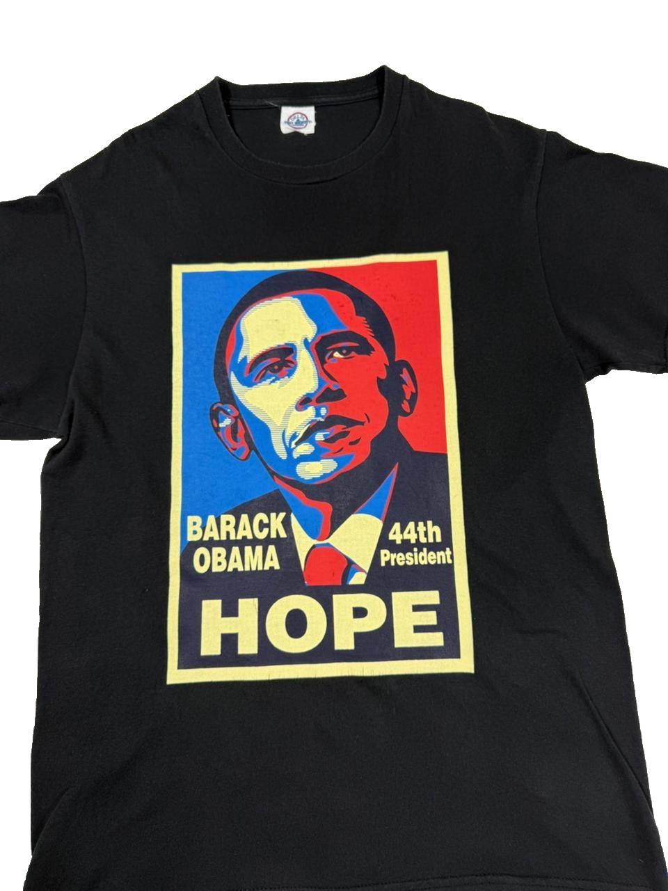 Delta Apparel Barack Obama Hope Graphic TShirt Men's Medium Black Made in Mexico