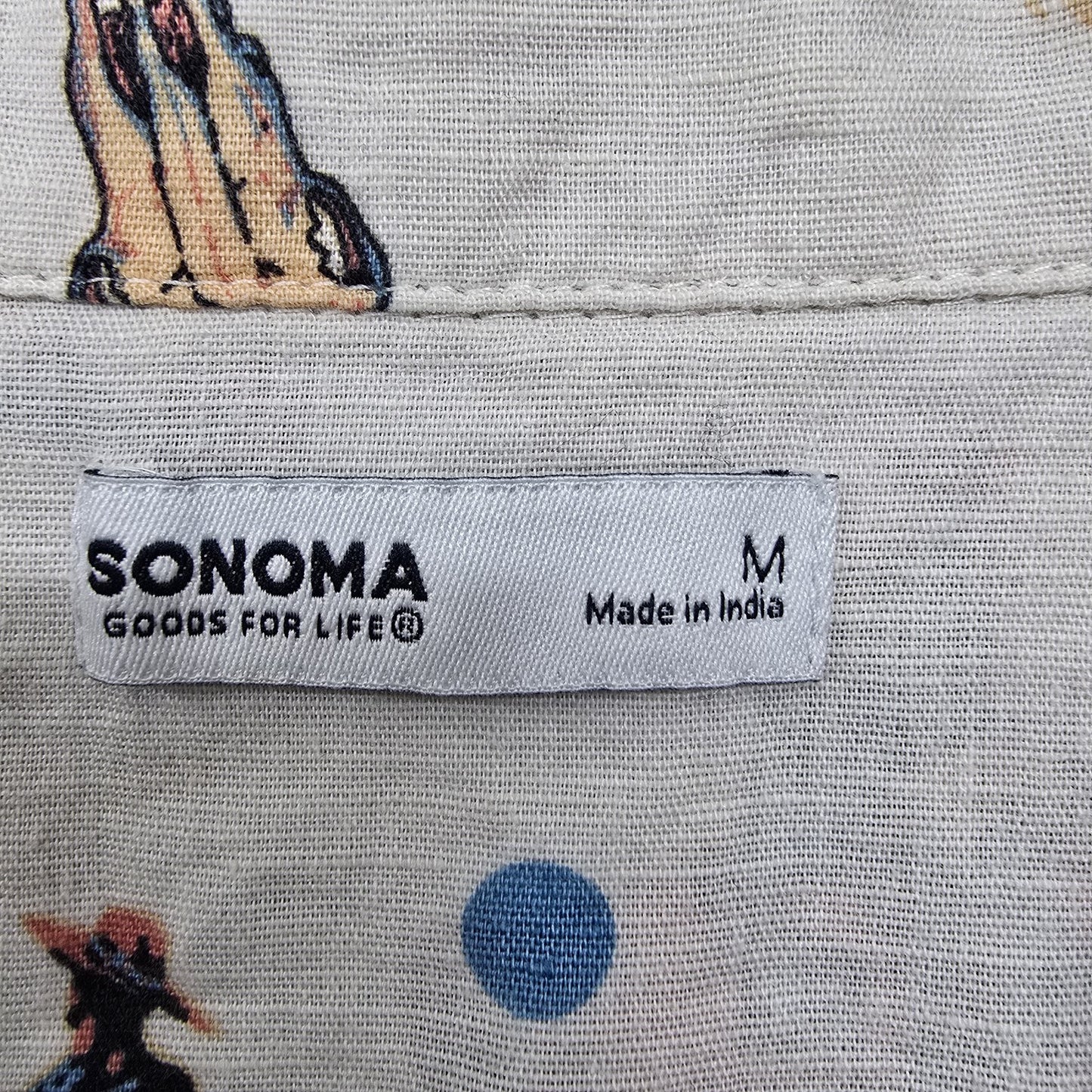 Sonoma Goods For Life Men's Cream Cowboy Print Shirt M