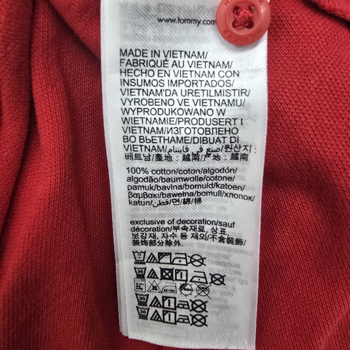 Tommy Hilfiger Men's Red Tipped Collar Polo Shirt Size L/G
