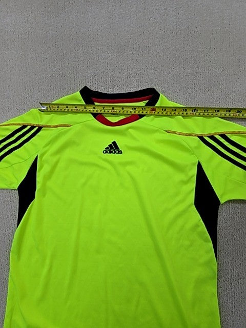 Adidas Men's Green Stripe Soccer Jersey Climacool Short Sleeve Reg