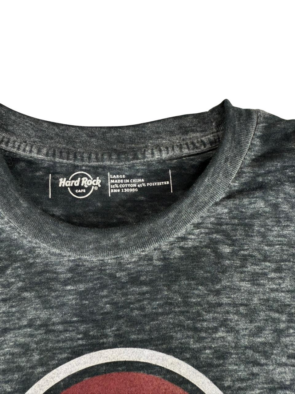 Hard Rock Cafe Hollywood T-Shirt Men's Size Large Gray Graphic Short Sleeve