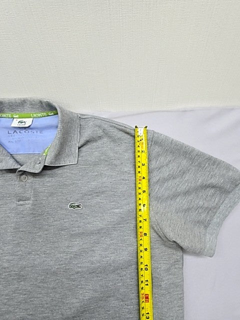 Lacoste Grey Men's Short Sleeve Polo Shirt Size 6 Cotton Pique France