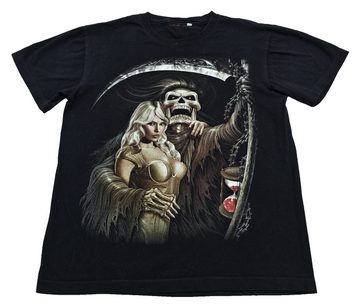 Grim Reaper Unisex Black Short Sleeve Graphic T-Shirt Regular Crewneck
