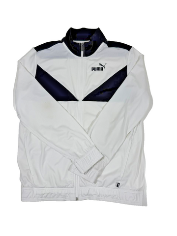 Puma Men’s White & Black Zip Up Track Jacket Sportswear Size M