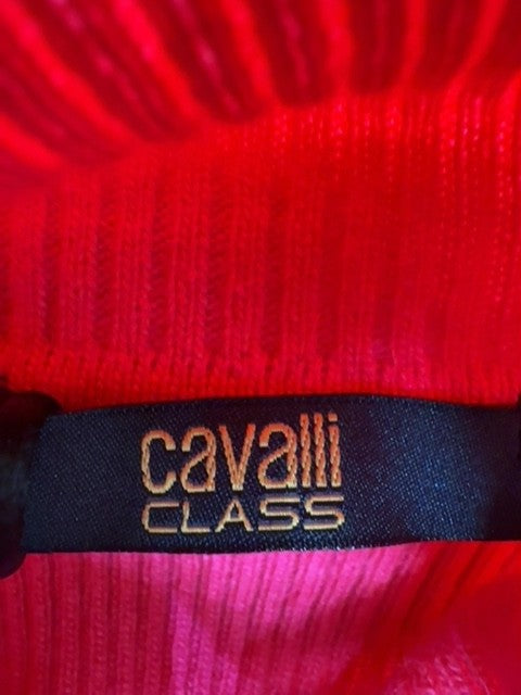 Cavalli Class Pink Turtleneck Knit Sweater L Women's Long Sleeve
