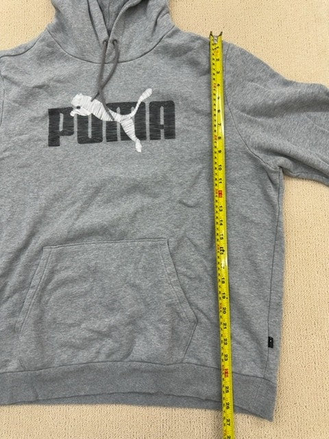 Puma Men's Gray Hooded Pullover Fleece Hoodie XL