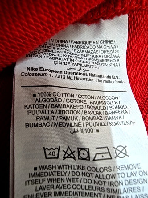 Nike Men's Red Crew Neck Fleece Sweatshirt Size S Club