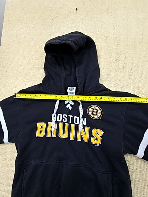Boston Bruins Men's Black Lace Up Fleece Pullover Hoodie Size M