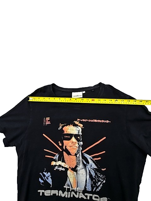 Men's XL Black Terminator T-Shirt 100% Cotton Short Sleeve Crewneck Screenprint