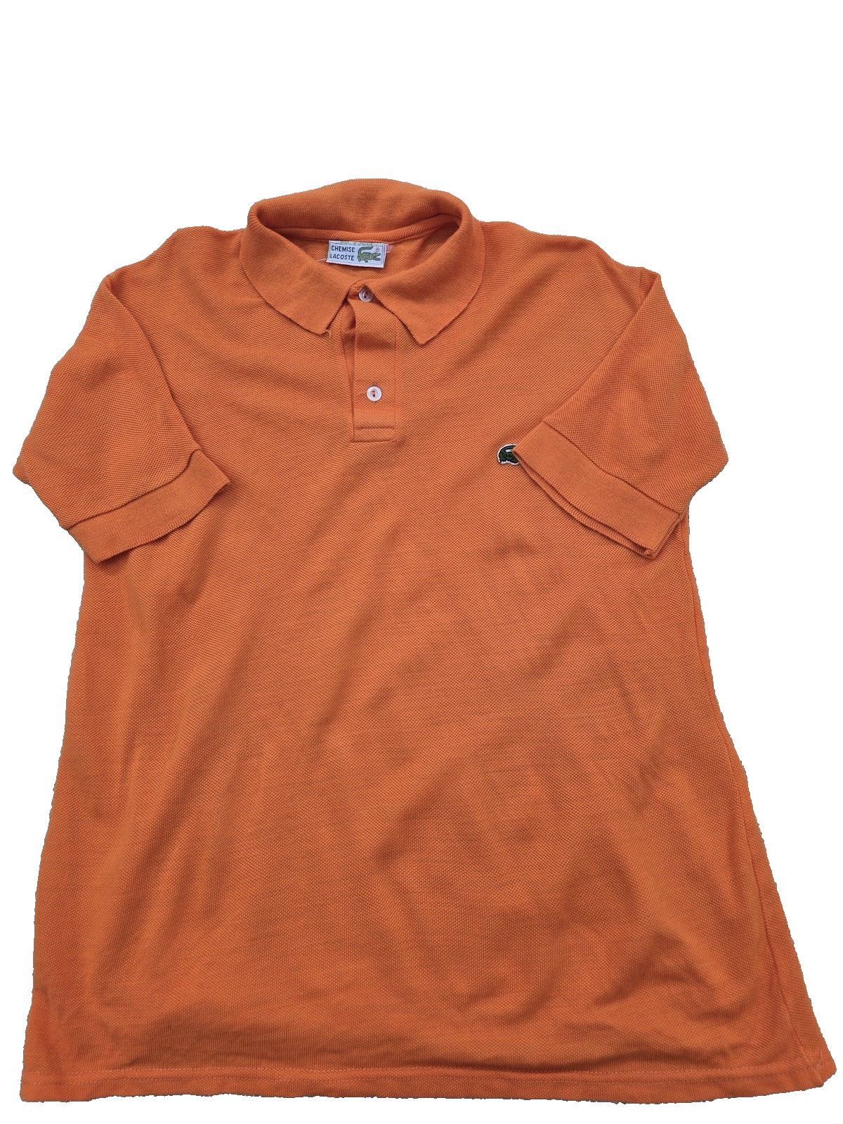 Lacoste Men's Orange Cotton Polo Shirt M Short Sleeve France