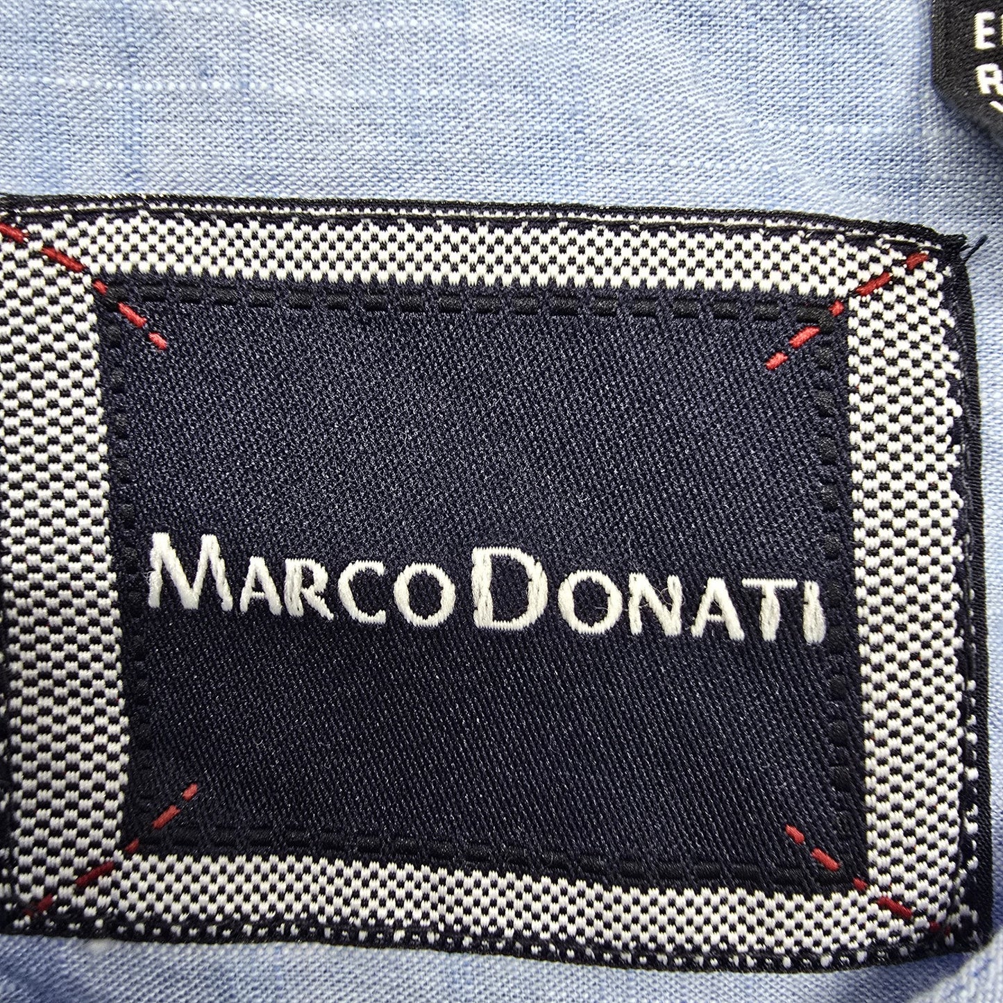 Marco Donati Men's Light Blue Short Sleeve Mandarin Collar Shirt 17/17.5