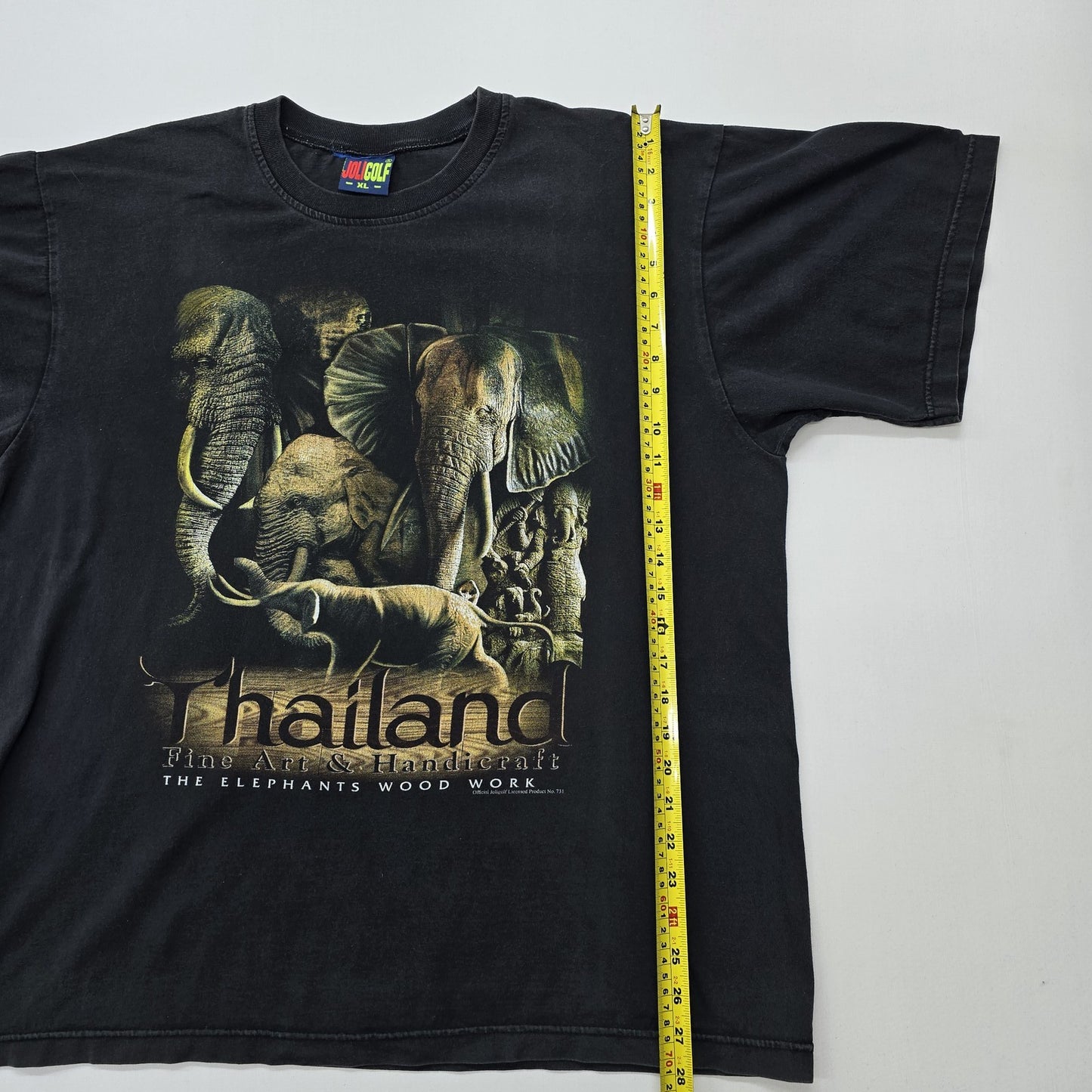 JuliGulf Men Black Elephant Graphic T-Shirt Size XL Regular