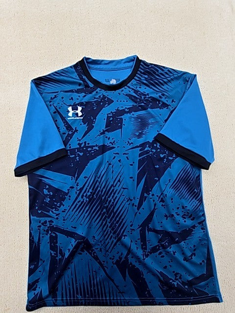 Under Armour Men's Blue Abstract Mesh Short Sleeve Jersey Crewneck