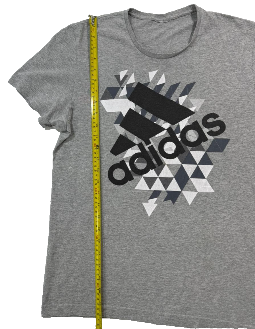 Grey Adidas Essentials Big Logo Tee For Men - Size S
