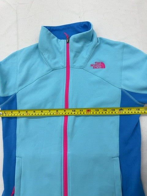 The North Face Women's Blue Full Zip Fleece Jacket M Pink Zipper