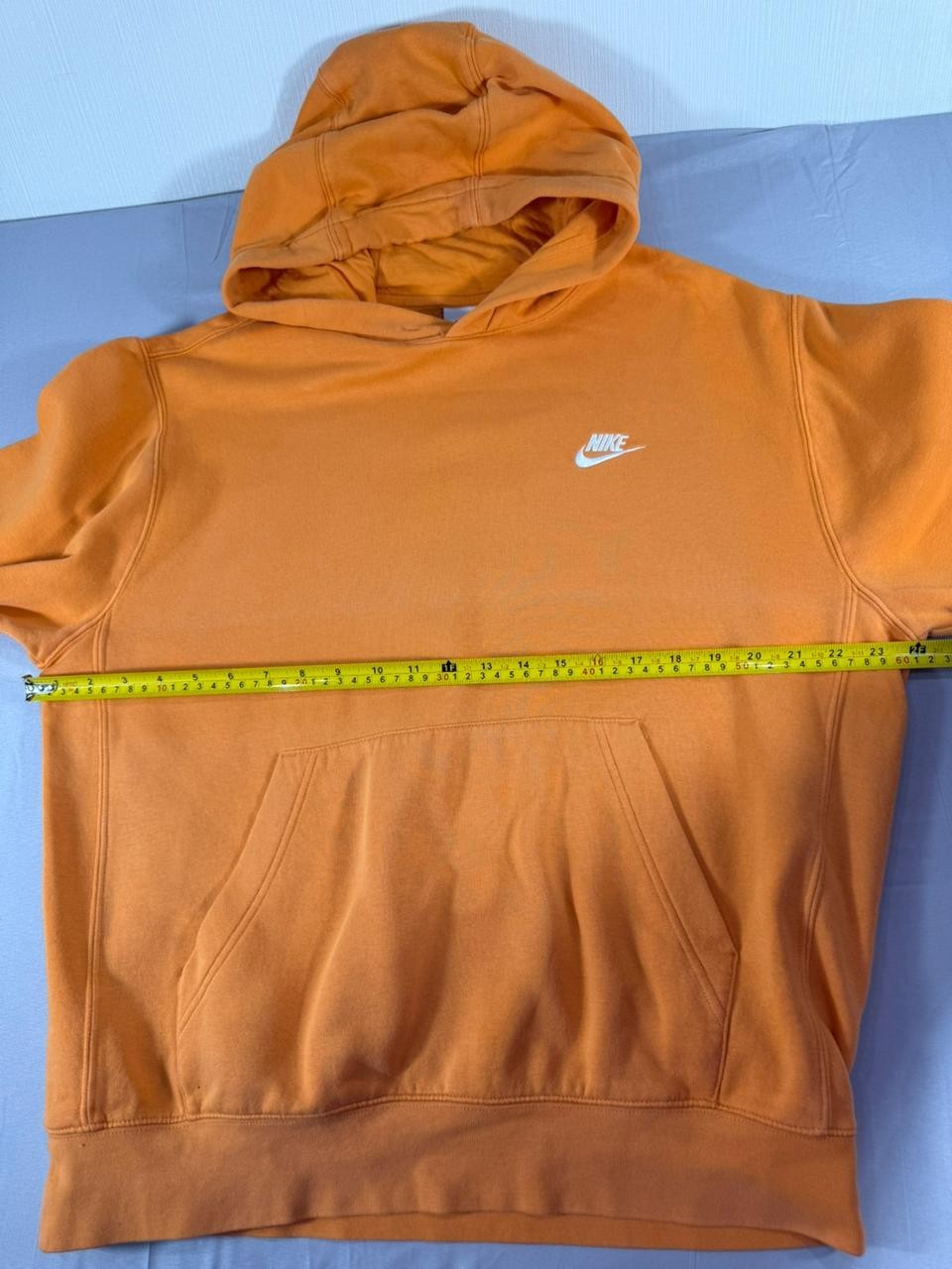 Nike Men's Orange Pullover Hoodie Fleece Lined Sweatshirt Size M