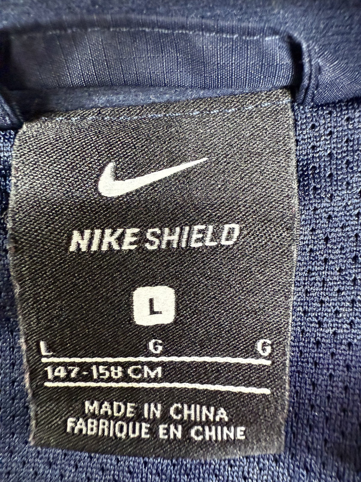 Nike Shield Navy L Zipper Hoodie Unisex Adult